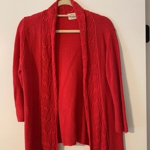 Red cardigan